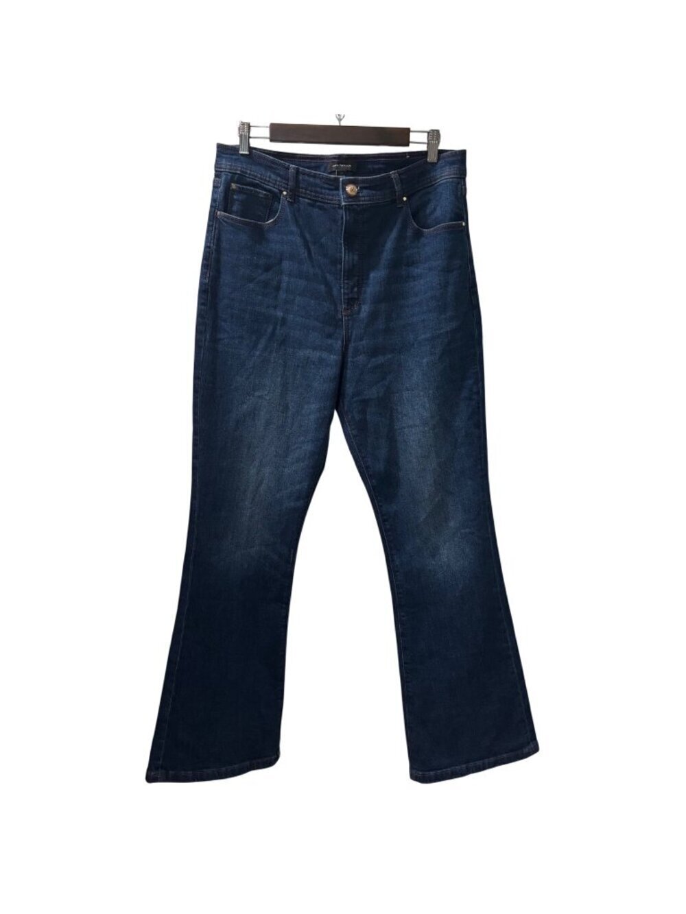 Ann Taylor the flare high rise dark wash denim jeans  size 12